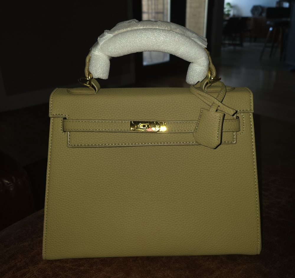Classic Top-Handle Women’s Bag in Olive Green with Gold Hardware